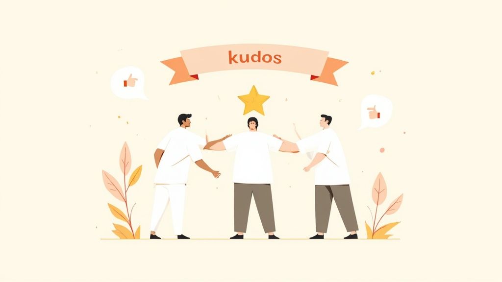 A team celebrating success in a modern office environment.